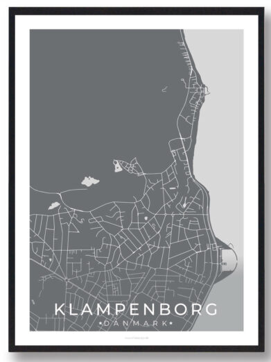 Klampenborg by plakat - grå