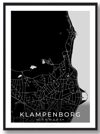 Klampenborg by plakat - sort