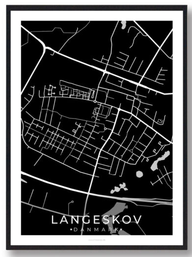Langeskov by plakat - sort