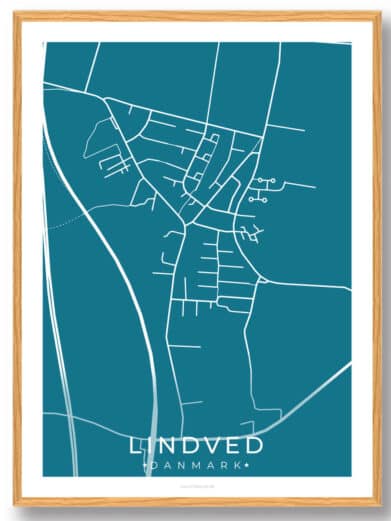 Lindved by plakat - blå