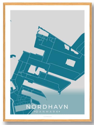 Nordhavn by plakat - blå