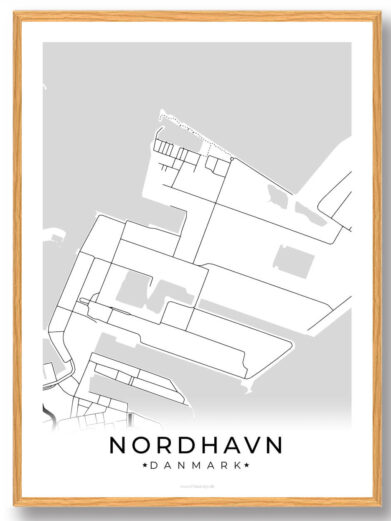 Nordhavn by plakat - hvid