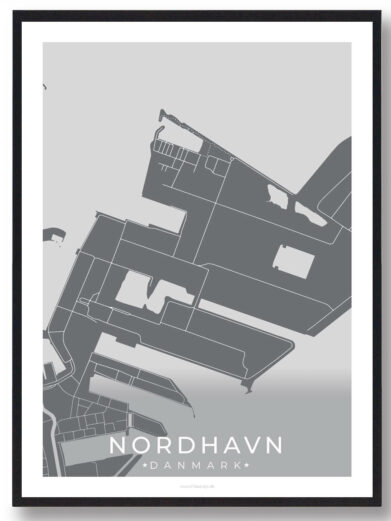 Nordhavn by plakat - grå