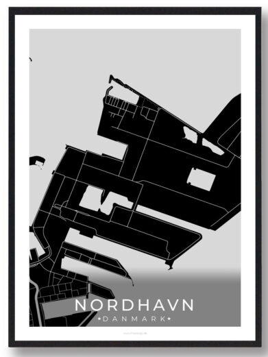 Nordhavn by plakat - sort