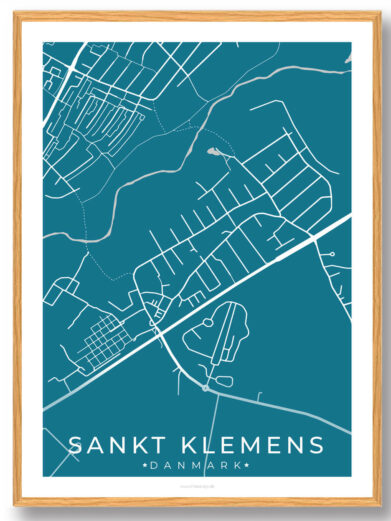 Sankt Klemens by plakat - blå