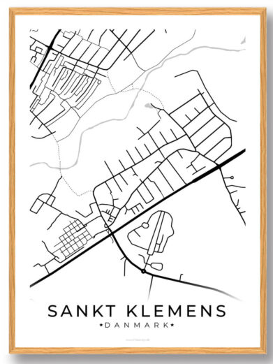 Sankt Klemens by plakat - hvid