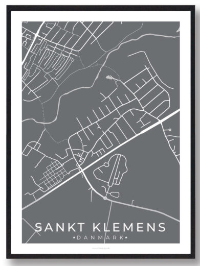 Sankt Klemens by plakat - grå