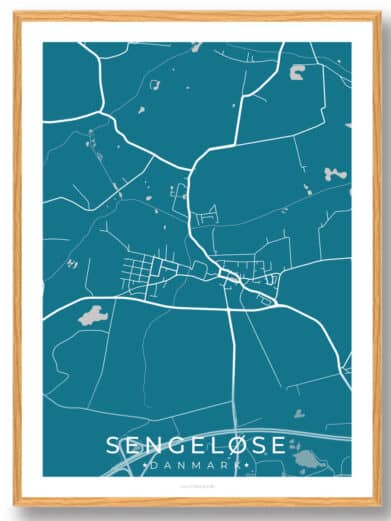 Sengeløse by plakat - blå