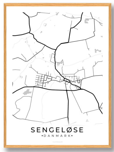 Sengeløse by plakat - hvid