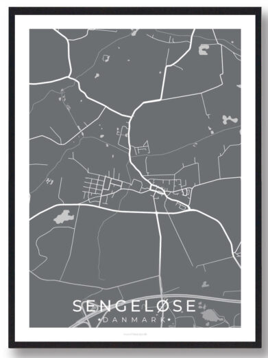 Sengeløse by plakat - grå