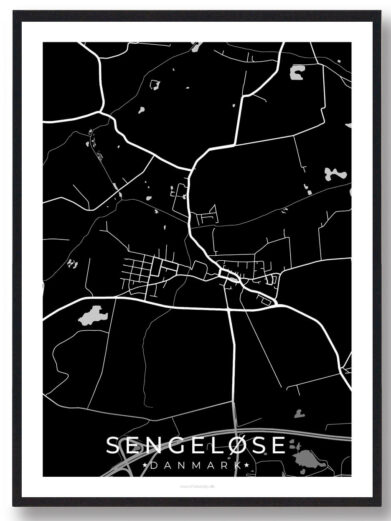 Sengeløse by plakat - sort