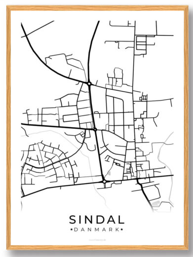 Sindal by plakat - hvid