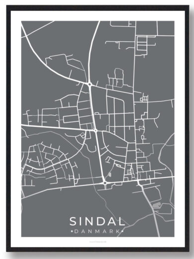Sindal by plakat - grå