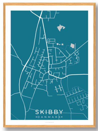 Skibby by plakat - blå
