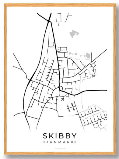 Skibby by plakat - hvid
