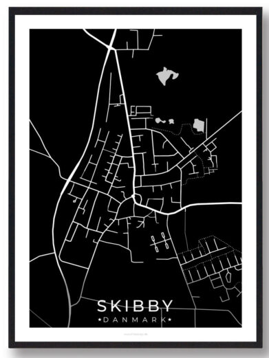 Skibby by plakat - sort