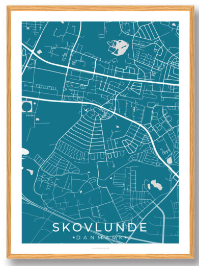 Skovlunde by plakat - blå