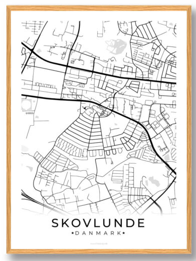 Skovlunde by plakat - hvid