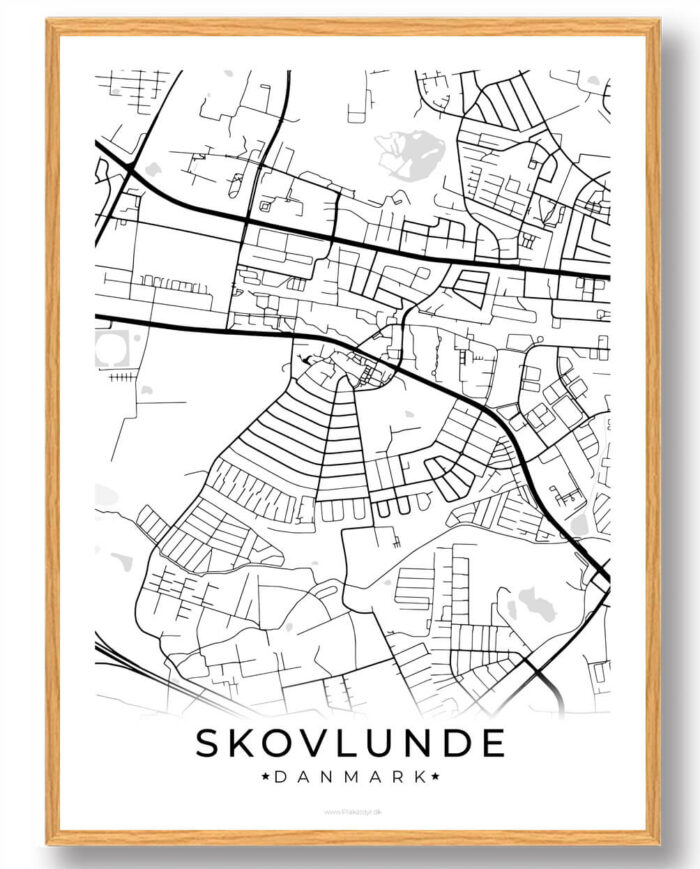 Skovlunde by plakat - hvid