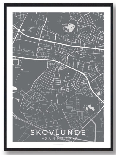 Skovlunde by plakat - grå