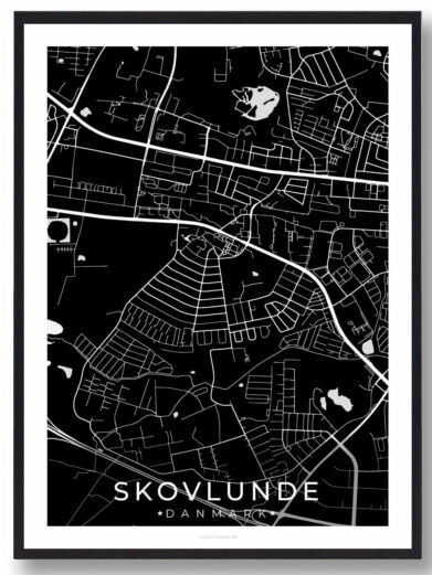 Skovlunde by plakat - sort