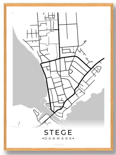 Stege by plakat - hvid