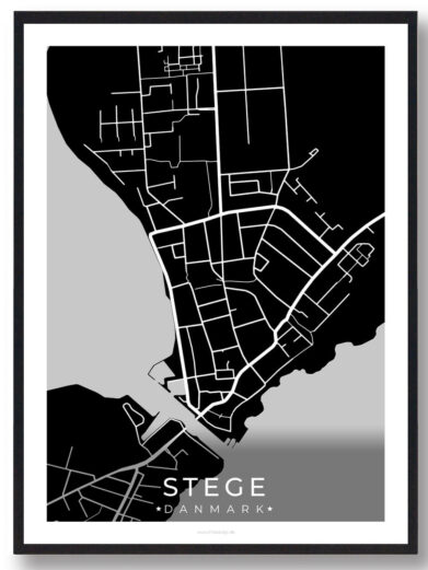 Stege by plakat - sort