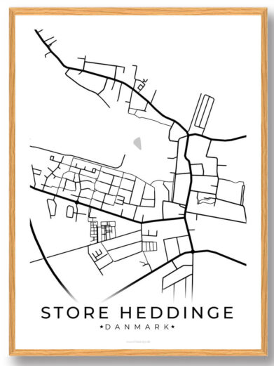 Store Heddinge by plakat - hvid