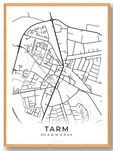 Tarm by plakat - hvid