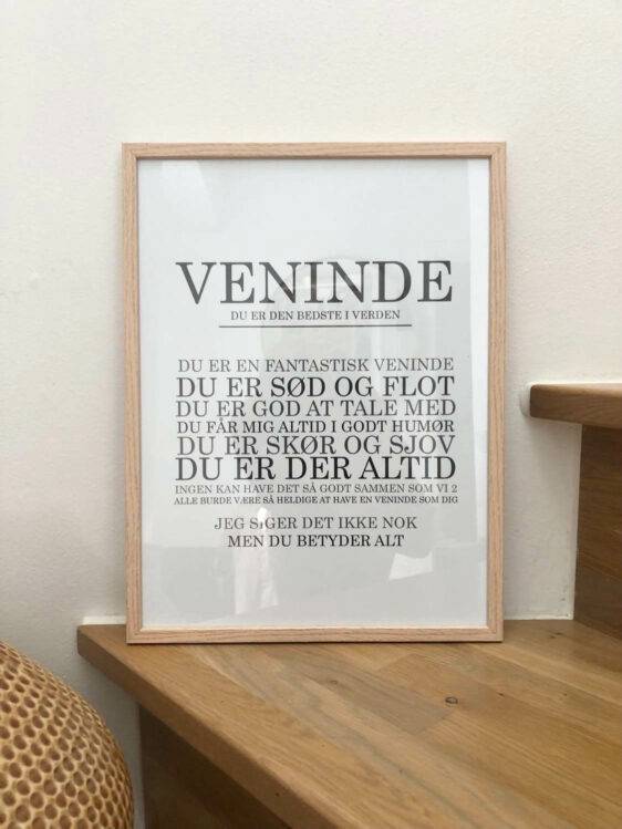 Veninde plakaten er en perfekt veninde gave. Den perfekte gave til din veninde