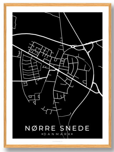 Nørre Snede by plakat - sort
