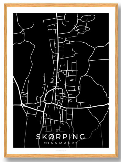 Skørping by plakat - sort