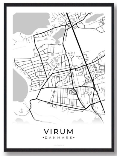 Virum by plakat - hvid
