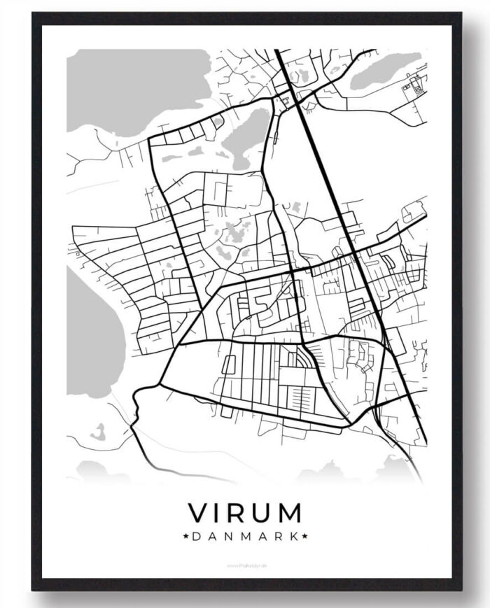 Virum by plakat - hvid