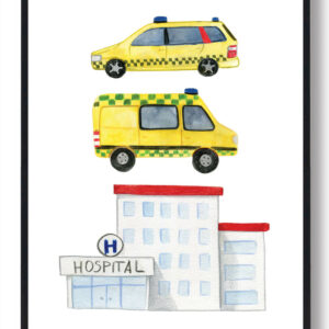 Hospital - håndtegnet plakat