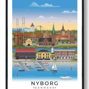 Nyborg byplakat med hvid kant (RESTPARTI)