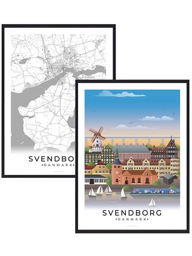 Bybillede plakat med Svendbog. Se det flotte plakatsæt med Svendbog plakater