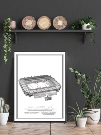 Brøndby fodbold plakat med hvid baggrund. Se det flotte Brøndby station