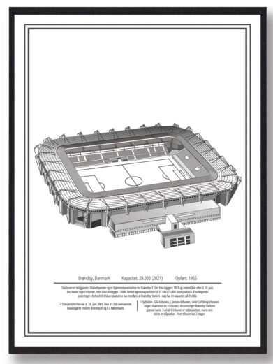 Brøndby fodbold plakat med hvid baggrund. Se det flotte Brøndby station
