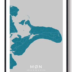 Møn plakat - blå