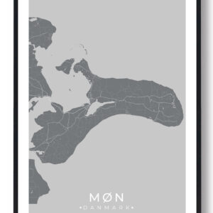Møn plakat - grå