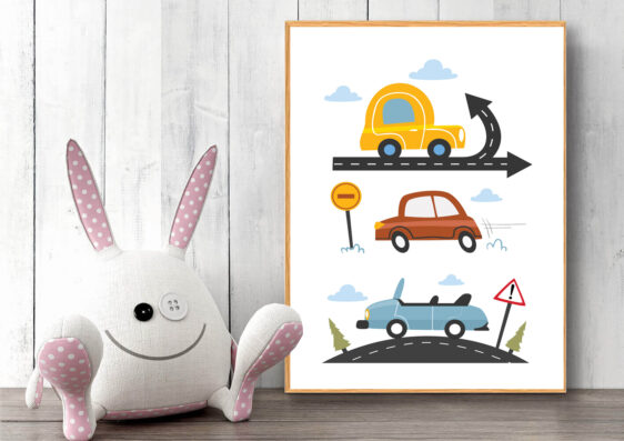 Børneplakat med biler