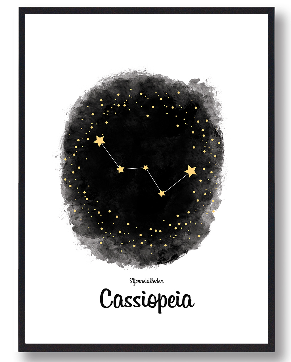 Billede af Cassiopeia - stjernebillede plakat (Størrelse: L - 50x70cm (B2))