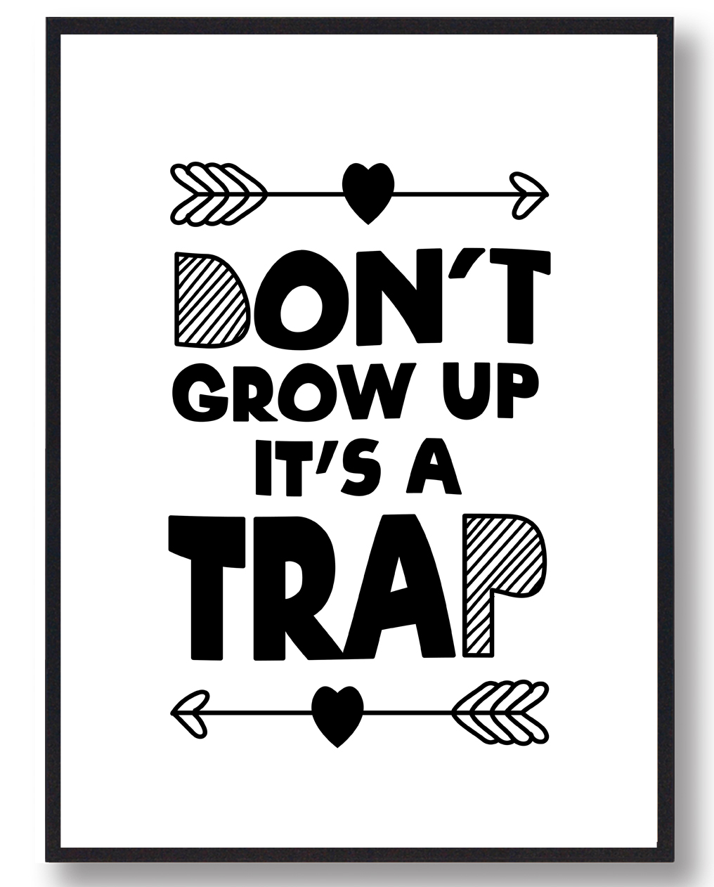 Køb vores "Don't grow up... plakat" plakat online » Lynhurtig og