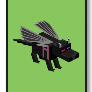 Ender Dragon grøn - minecraft gamerplakater