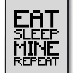 Mine repeat - minecraft gamerplakater (grå)