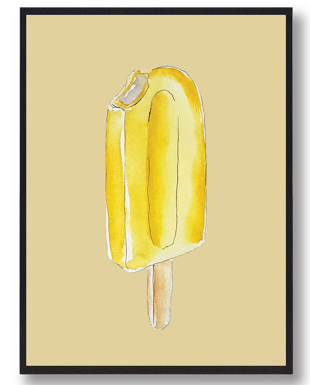 Lynstang - håndtegnet plakat (gul)