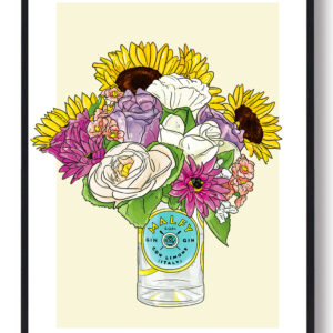 Blomster Malfy Gin - plakat (gul)