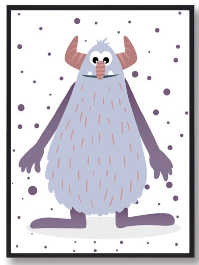 Stor sød monster plakat til børn
