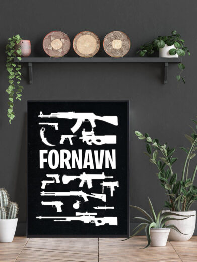 Personlig CSGO plakat med navn. Counter Strike plakaten er med sort baggrund og du tilføjer selv navn